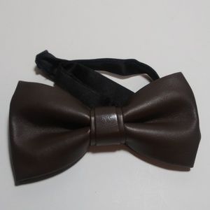 Faux Leather Bowtie